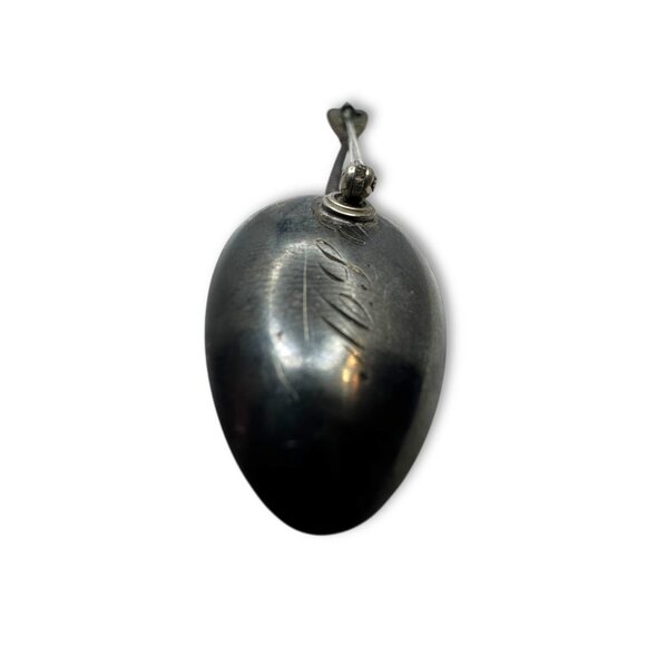 Antique 800 Silver Spoon Brooch Enamel Handle Monogram - Picture 7 of 8